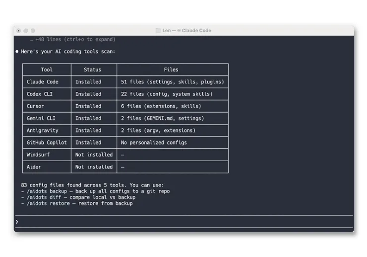 Aidots configuration manager interface